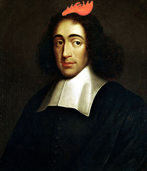 [Spinoza: Portrait de 1665 tiré de la Herzog August Bibliothek orné d’une crête]